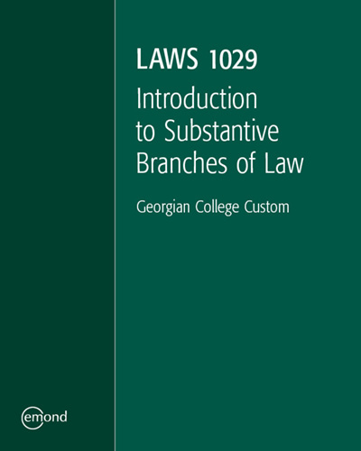 LAWS 1029 - Introduction to Substantive Branches of Law (Georgian College Custom)