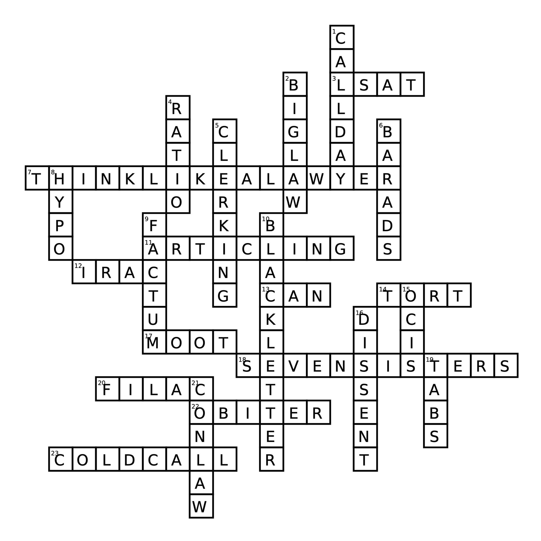 law school lingo crossword answer key